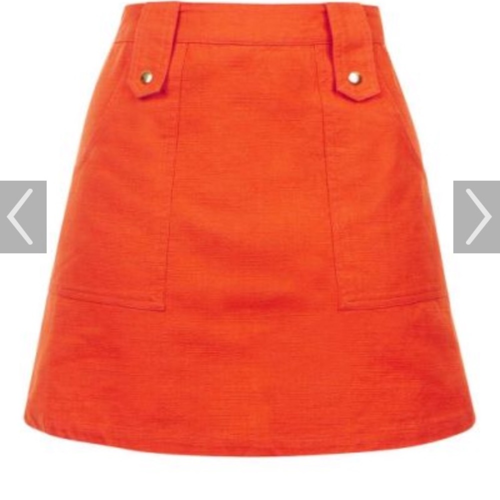 Topshop Orange Miniskirt Orange Size 6